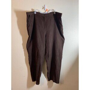 Bechamel Faux Suede Womens Pants Plus Size 24W Brown Business Casual LS3